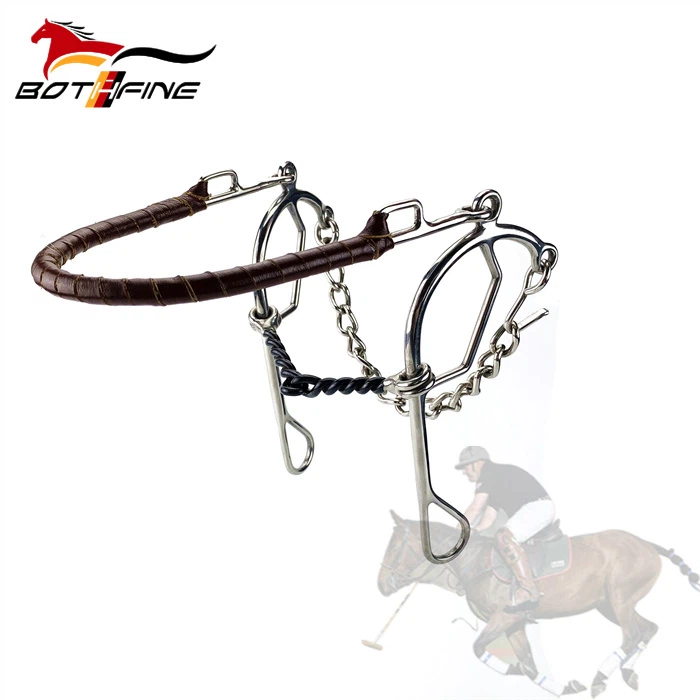 Combination Hackamore With Sweet Iron Twisted Wire Snaffle Mouth